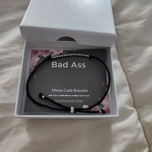 Black Morse Code Bracelet